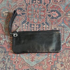 HOBO Black Leather Wristlet Clutch